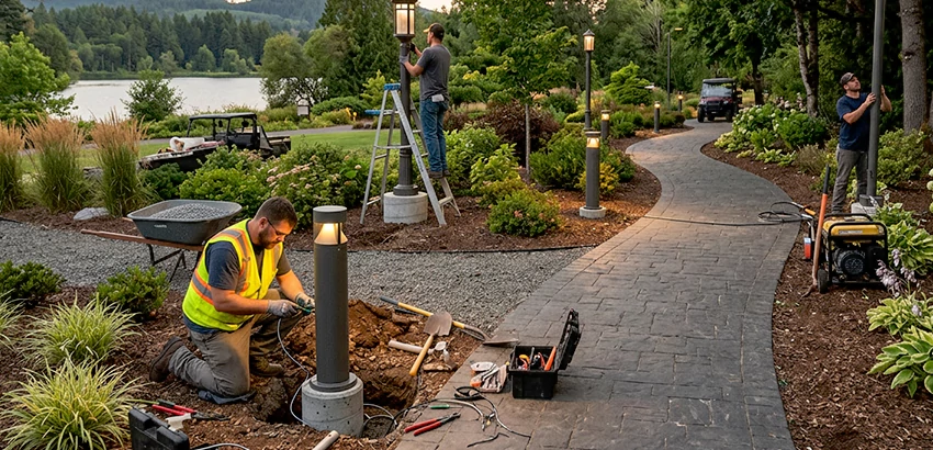 Landscape Post, Pole, and Bollard Lighting Installation in Peachtree Corners